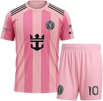 Messi 10 Football Jersey Tshirt 2024 with Printed Shorts for (Men,Kids & Boys)(12-13Years,Multicolor-008)