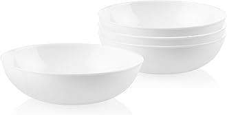 1139145 Bowl Dinnerware Set, Glass, White, 46 oz