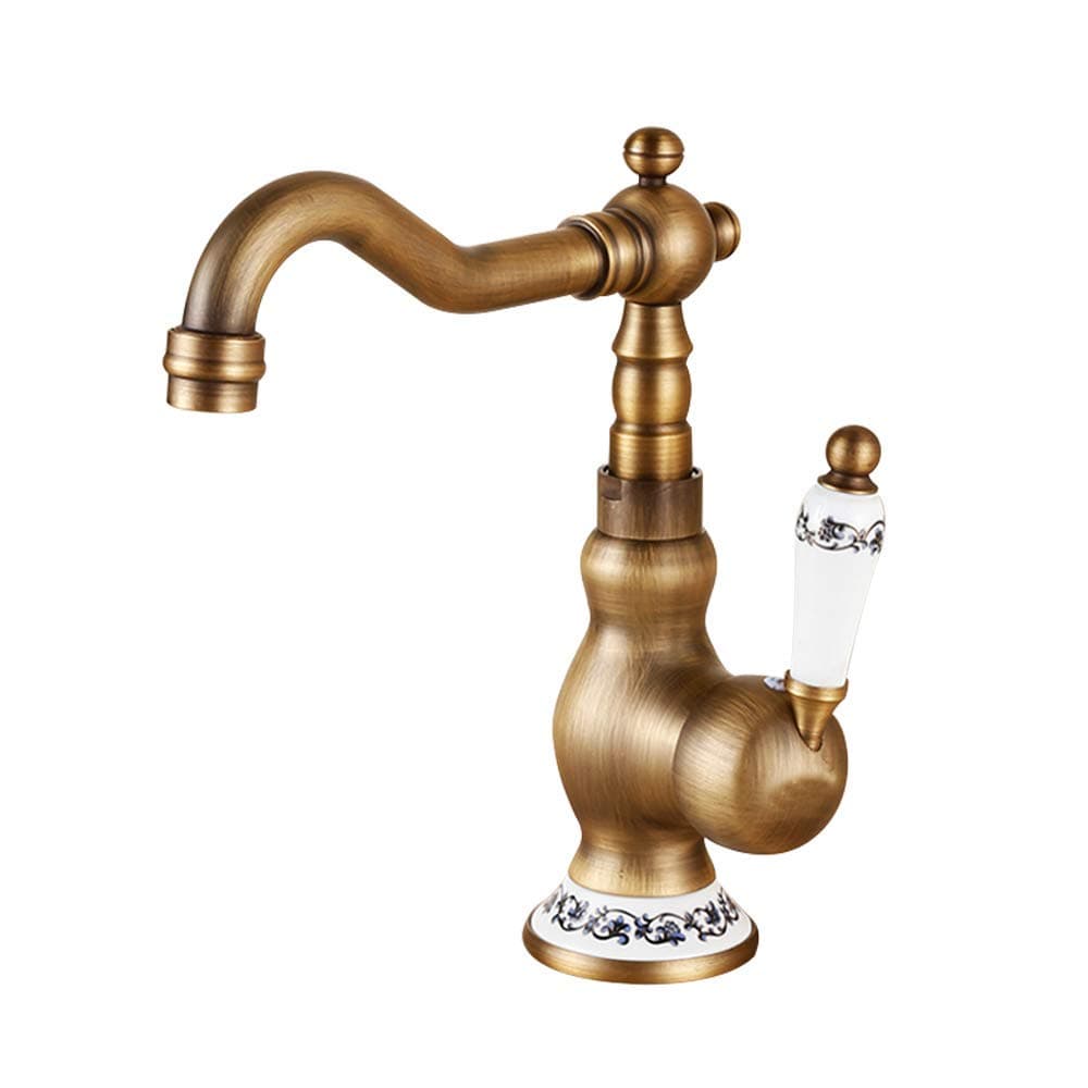LightInTheBoxLightinthebox Antique Bar/Prep Deck Mounted Rotatable with Ceramic Valve Single Handle One Hole for Antique Brass Kitchen faucet