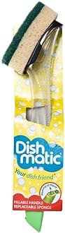 Caraselle Dishmatic Washing Up Brush with Sponge -Colour of Handle May Vary