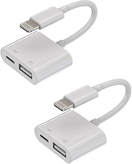 for iPhone OTG Adapter Charger Cable Converter(2Pack) Lightning Male to USB Female Dongle for Apple 14 Pro Max for iPad Charge Splitter Camera Memory Keyboard Stick Flash Drive Cord Card Reader Mouse