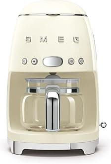 DCF02CRUK Drip Coffee Machine, Auto-Start Mode, Reuseable Filter, Digital Display, Anti-Drip System, Aroma Intensity Option, 1.4 Litre Tank, Cream