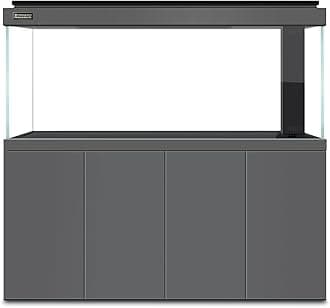 LYPHARD AQUARIUMS All in One Aquarium, 205 Gallon Ultra Clear Fish Tank and Sump Filtration System, Complete Saltwater Aquarium Set with Triple Door Cabinet Stand, Gray