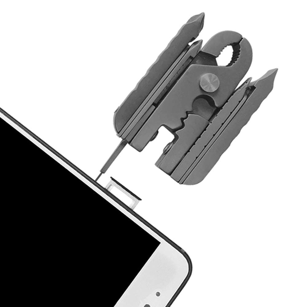 Keychain Camping Knife Phone Multitool 15-in-1, Including Sim Card Pin Ejector, Pocket Pliers,Screwdriver.Stainless Steel Pocket Multi Tool Set.