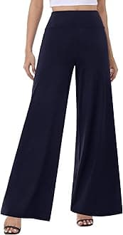 Wide Leg Palazzo Pants for Women - High Waist Casual Beach Lounge Pants Loose Dress Pants Stretchy Trousers