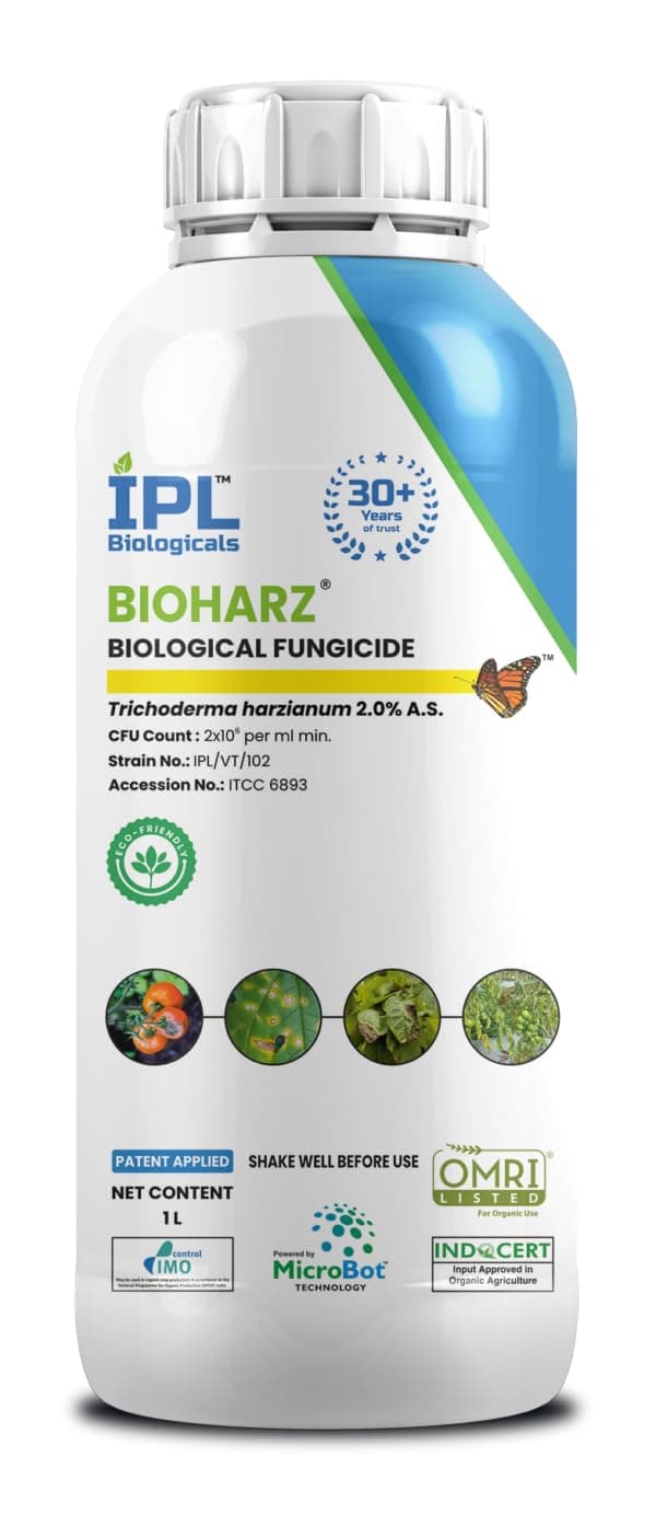 Ipl Bioharz (Trichoderma Harzianum 2.0% A.S) Liquid Biological Fungicide, Ipl Biological Ltd -1Ltr Pack