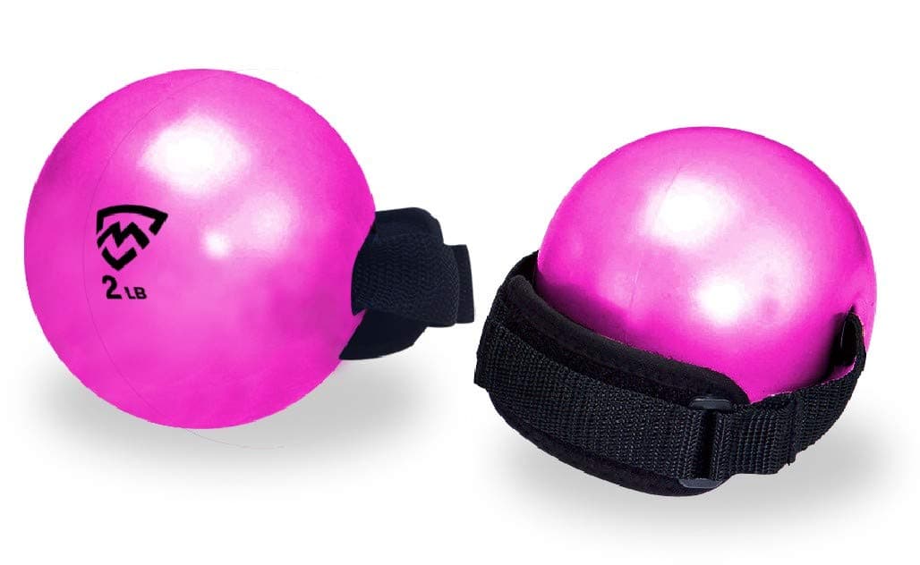 2lb Soft Weighted Toning Medicine Ball with Handle Strap - Set of 2 - Small Mini Size - for Pilates, Yoga, Physical Therapy, and Core - Product Exercise Guide & Fitness Workout Tips Included