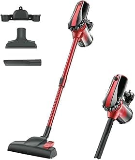 SINCHER Vacuum Cleaner Corded with 17KPa Handheld Vacuum Powerful Suction, Adjustable Lightweight 3 in 1 Stick Vacuum with HEPA Filter for Hard Floor