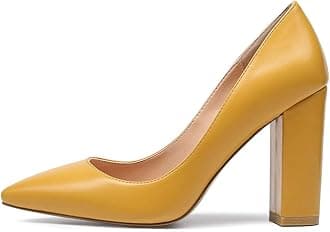 Castamere Women's Block Heels Pointed Toe Slip-On Court Shoes 4IN Heeled Pumps