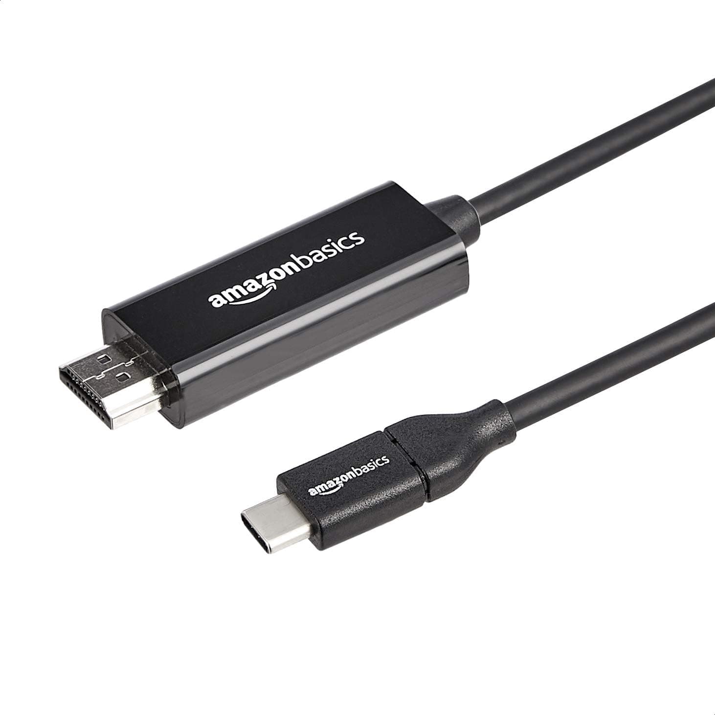 Amazon Basics Uni-Directional USB-C (Source) to HDMI (Display) Cable Adapter (Thunderbolt 3 Compatible) 4K@30Hz, 3 feet, Black