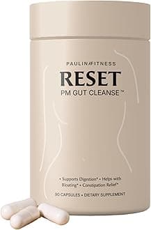 Paulina FITNESS Reset Overnight Digestive Aid, Bloating Relief, & Gut Health Supplement | Natural Detox & Digestive Cleanse to Support Weight Management and Relieve Constipation | 90 Capsules