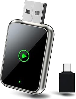 Jemluse Wireless CarPlay & Android Auto Adapter for Cars, Support iPhone & Android, Convert Wired CarPlay/Android Auto to Wireless, Fast Auto Connect, Support Navigation, Music, Calls & More - Black