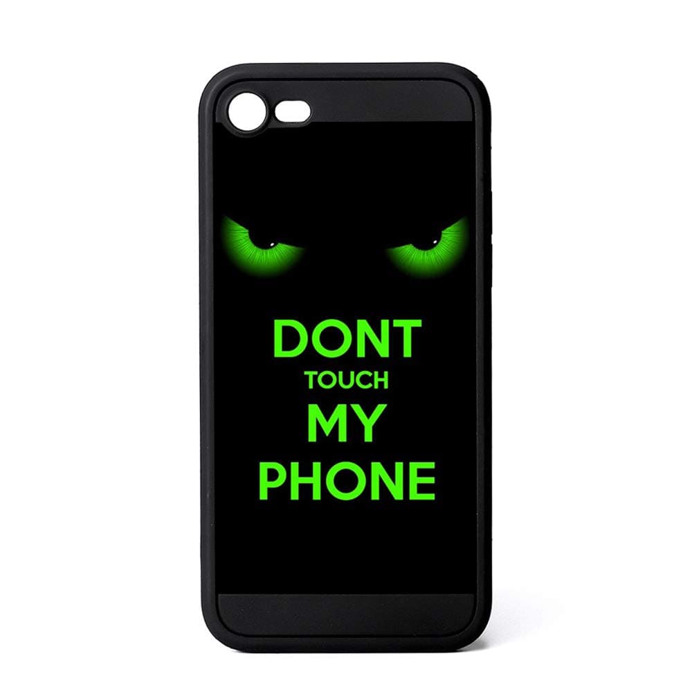 iPhone 7 Plus Case,iPhone 8 Plus Case Fashion Funny with Rotating Pop up Kickstand and Shockproof Soft TPU Silicone Grips Holder Black Green Case for iPhone 7/8 Plus 5.5 inch Don't Touch My Phone