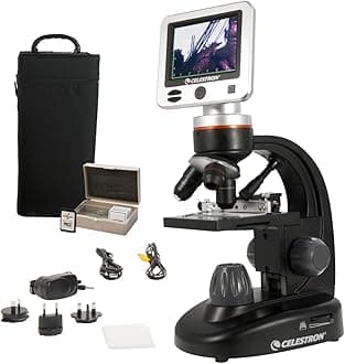 44341 Professional 5MP LCD Digital Microscope II, 4x-1600x Magnification, Black/Silver
