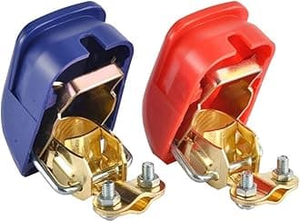 1 Pair Quick Release 12V Battery Terminals Clamps Connectors for Car Caravan Motorhome (Red and Blue)
