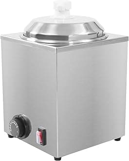 Hot Fudge Warmer Dispenser with Pump, 2.4 Qt Commercial Stainless Steel Electric Cheese Warmer, for Hot Fudge Nacho Cheese Caramel