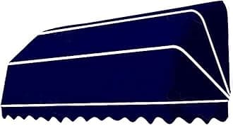 French Curved Retractable Awning Folding Patio Awning Canopy, Balcony Canopy, Polyester Foldable Awning, Diy Courtyard Retractable Awning For Yard, Balcony, Porch 110 * 60 * 60cm Navy blue