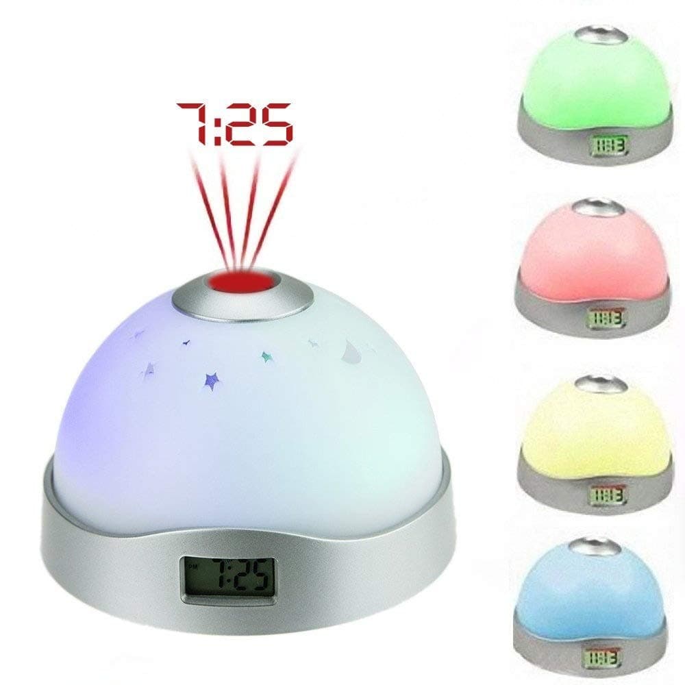 Alarm Clock for Kids, Projection Wake Up Clock Night Light Digtal Alarm Clock Reflect Alarm Clocks for Bedrooms and Office Desk