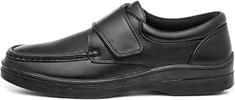 Mens Black Casual Easy Fasten Shoe