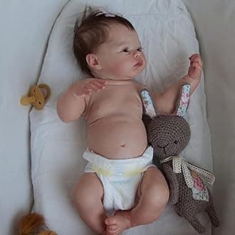 RXDOLL Reborn Baby Doll Anatomically Correct Realistic Newborn Silicone Vinyl Full Body Baby Doll Washable Toy Gifts for Kids Aged 3+ 18 Inch