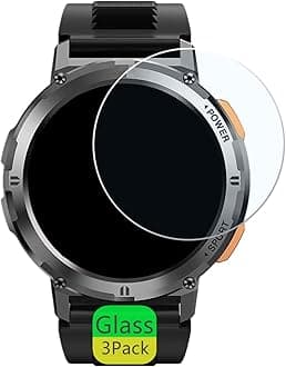 Compatible for KOSPET TANK T2 Screen Protector (3 Pack) 9H Tempered Glass Film Compatible for AMAZTIM T2 1.43" Smart Watch