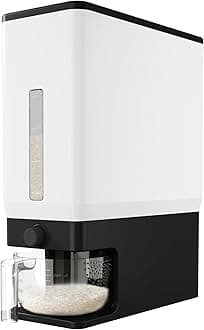 Rice Dispenser 25 Lbs(11.3kg), Rice Storage Container Sealed Moisture Proof with Measuring Cup for Kitchen Pantry Household, BPA-Free, Black