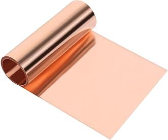99.99% Pure Copper Foil for Crafts, 0.003''x8''x79''(0.08MM x 0.2M x 2M) Bendable Soft Copper Sheet, Thin Copper Sheet Sealed Package