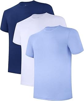 Mens Undershirts Pack, Soft T Shirts for Men, Moisture Wicking Tees, Stretchy Breathable Crew Neck Inner Shirt