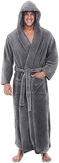 WWESDXCR Fashion Casual Men'S Bathrobe Flannel Robe V-Neck Long-Sleeved Couple Men'S Robe