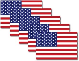 Magnet Me Up American Flag Magnet Decal, 4x6 inches, 5 Pack, Red White and Blue, Heavy Duty Automotive Magnet for Car Truck SUV or Any Magnetic Surface, Show Your Patriotism, Proudly Made in The USA