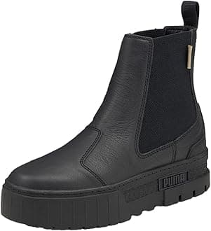 PUMAWomens Mayze Round Toe Chelsea Boots Ankle Low Heel 1-2" - Black - Size 7.5 M