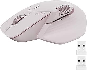 MT760Mini Bluetooth Wireless Mouse - Bluetooth 5.0 and 2.4GHz Multi-Mode Connection, Support 4 Devices, M+ Cross Computer Technology, 11 Programmable Buttons,Pink