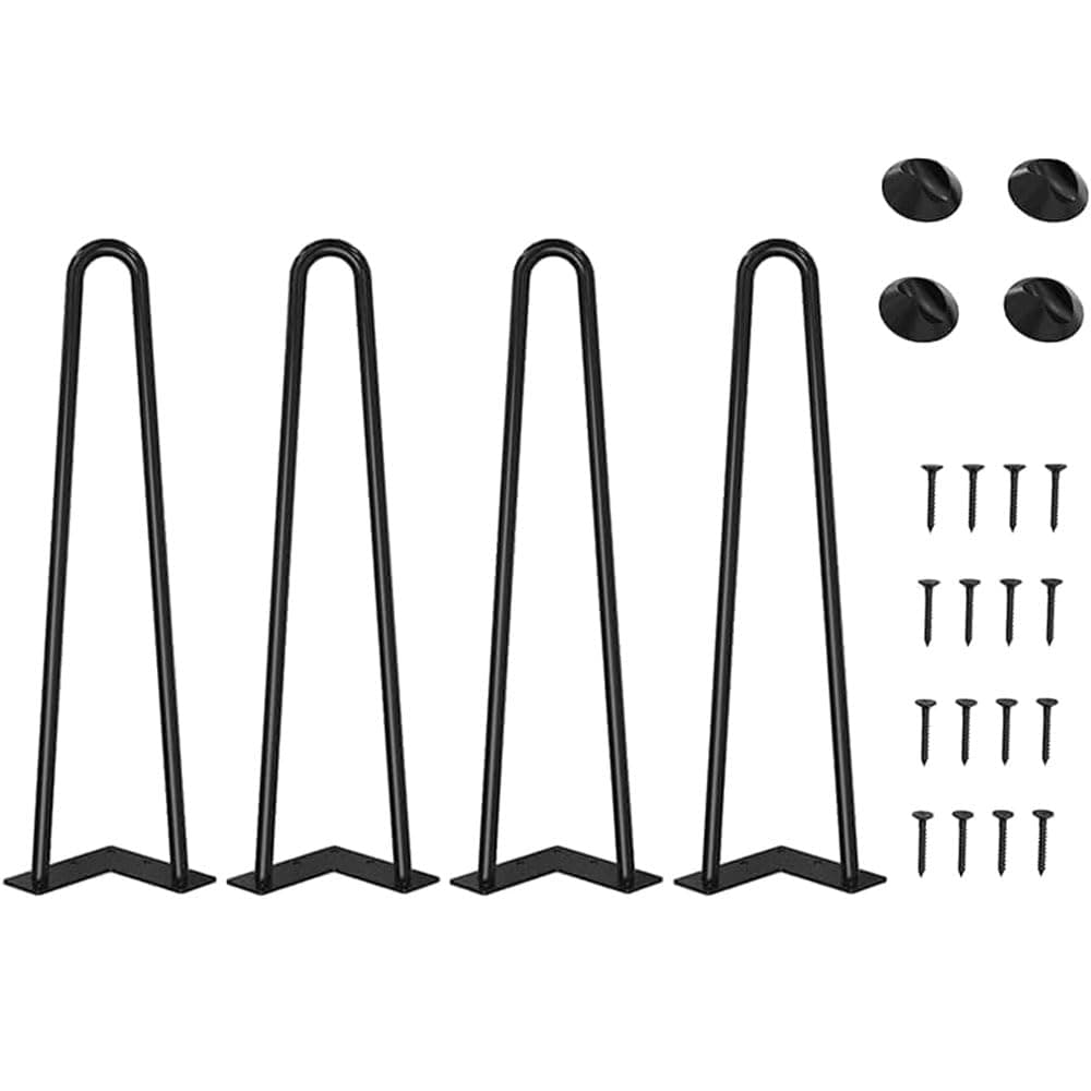 41cm Hairpin Table Legs 4PCS Max Support 450lbs with Protector Feet Mid-Century Modern Style for Furniture Legs, Coffee Table Legs, Bench Leg, Chair Leg