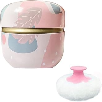 Body Powder Puff and Container for Dusting Powder, Baby Women Powder Puff and Powder Case for Bath and Travel (Fresh Dream)