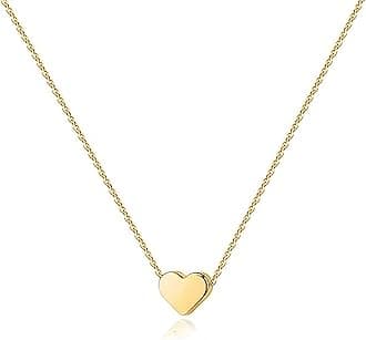 PAVOI 14K Gold Plated Cubic Zirconia Heart Necklace | Cute Dainty Love Pendant Necklaces for Women