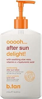 B.TAN After Sun Lotion | Ooooh Aftersun Delight - Aloe Vera & Hyaluronic Acid, Sun Burn Pure Skin Relief, Moisturizing, Soothing, Face & Body Cream, 16 Fl oz