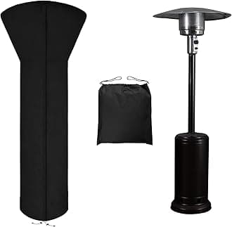 Easy-Going Patio Heater Cover with Zipper and Storage Bag, Waterproof Outdoor Heater Cover Dustproof, UV-Resisant, Wind-Resistant (89" H x 33" D x 19" B, Black)