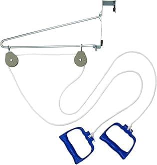DMI Shoulder Pulley for Physical Therapy and Rehabilitation, Over The Door Pulley, White
