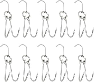 DOITOOL 10 Pcs Stainless Steel Roast Duck Hooks 9 Inch Meat Hanging Hooks for BBQ Smoking Poultry Kitchen and Outdoor Cooking Tools