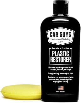 Plastic Restorer | Bring Plastic, Rubber, and Vinyl Back to Life! | User Friendly Trim Restorer | Safe Auto Detailing Supplies | 8 Oz Kit with Foam Applicator