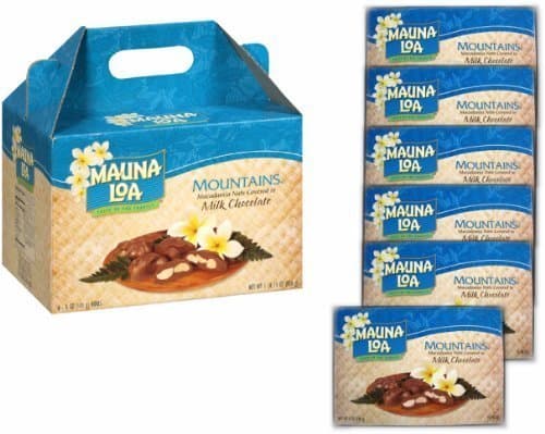 Mauna Loa Milk Chocolate Macadamia Nuts (6 Individually Wrapped Boxes in Carrying Case) by Mauna Loa