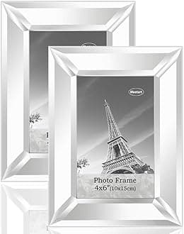 Meetart Mirrored Picture Frame 4x6 inch 2 piece Pack for Home Decoration Wall Hang or Tabletop Display