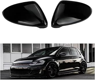 Mirror Covers Caps Fit for VW Golf MK7 7.5 GTI 7 7 R E-GOLF Touran L 2013-2020 (Glossy Black)
