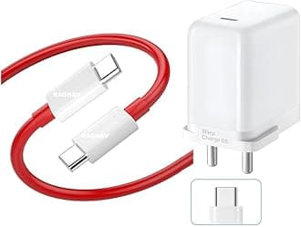 65w Charger for Moto G85 PD Original Like Charging Adapter via Type C Port Super Fast Wall Charge Adaptor for Phone with Charging Cable (ONE+RED)