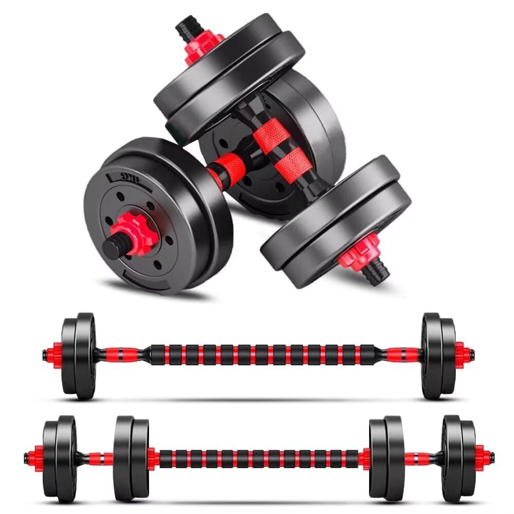 BCBIG Adjustable Dumbbell Sets Barbell 2 in 1 Weight Pair Home Fitness Free Weight Equipment Anti-Slip Handle with Connector,Lifting Dumbells for Body Workout Home Gym,Delivery Within 7 Days
