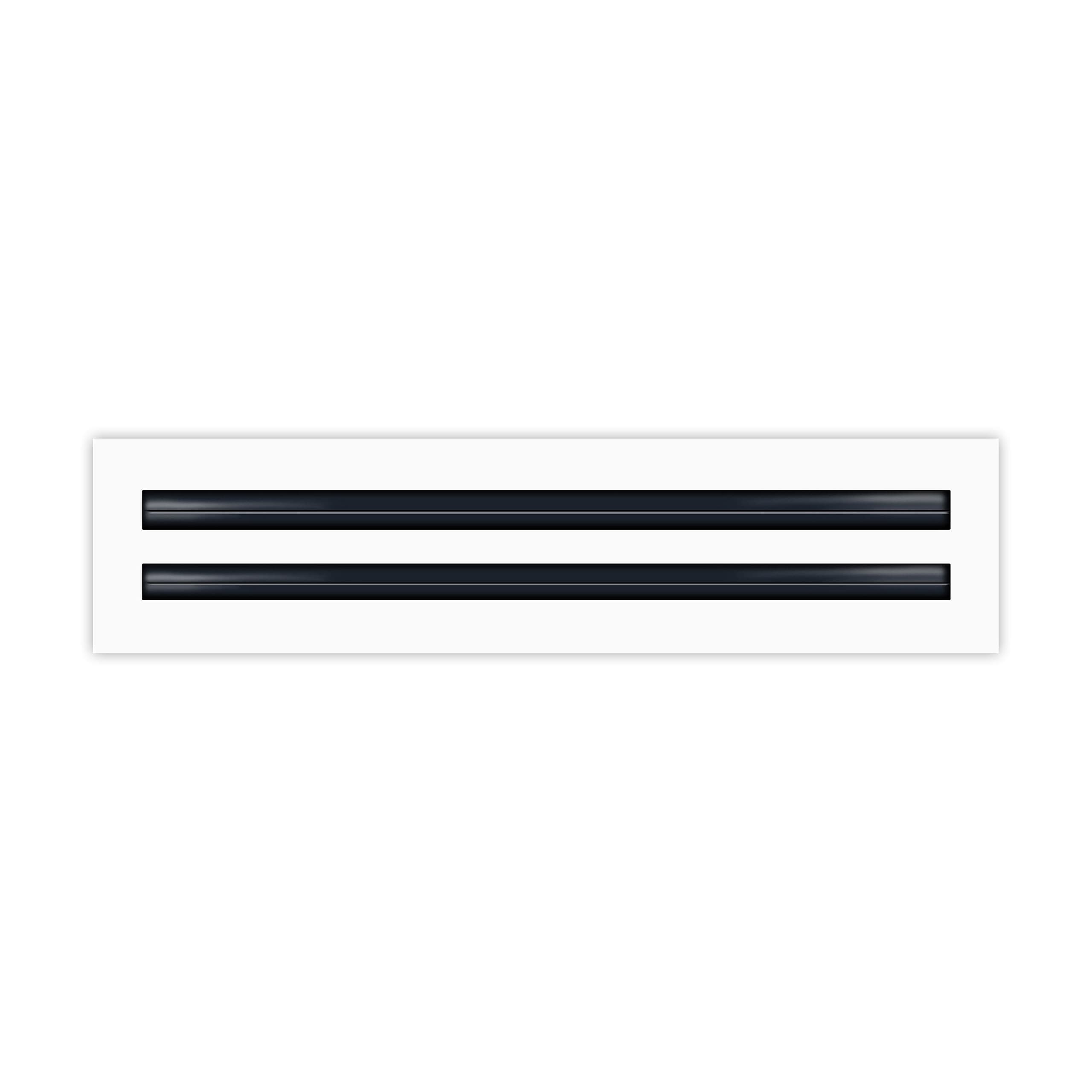 BUILDMART - 18" Linear Slot Diffuser - (2 Slot) Double Slot - White Decorative Air Vent - Modern AC Vent Cover for Ceiling, Walls & Floors - Texas Buildmart