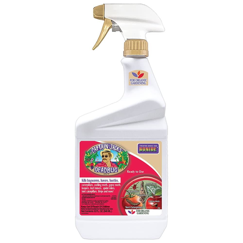 Captain Jack's Deadbug Brew Ready-to-Use Spray, 32 oz Outdoor Insecticide and Mite Killer for Organic Gardening