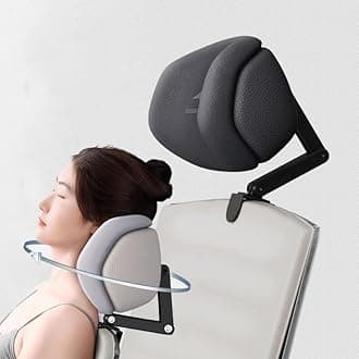 Memory Foam Headrest Attachment for Office Chair, Attachable Chair Head Rest, Desk Chair Neck Support, Elastic Sponge Head Pillow Adjustable Height and Angle (Upgraded Version(Black))