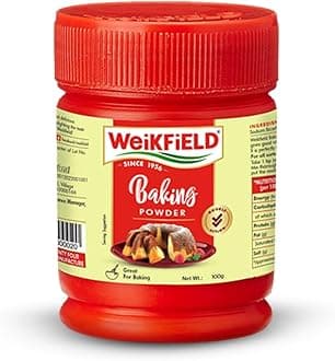 Weikfield Baking Powder | 100% Double Action Baking Powder | Perfect for Fluppy Cakes, Cookies, Muffins & Breads | Perfect for Baking | In Reusable Poly Jar | 100g