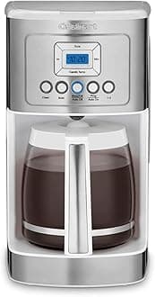 Cuisinart DCC-3200WP1 Perfectemp Coffee Maker, Stainless Steel, White